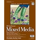 Strathmore 462-106 400 Series Mixed Media Pad, 6"x8" Glue Bound, 15 Sheets