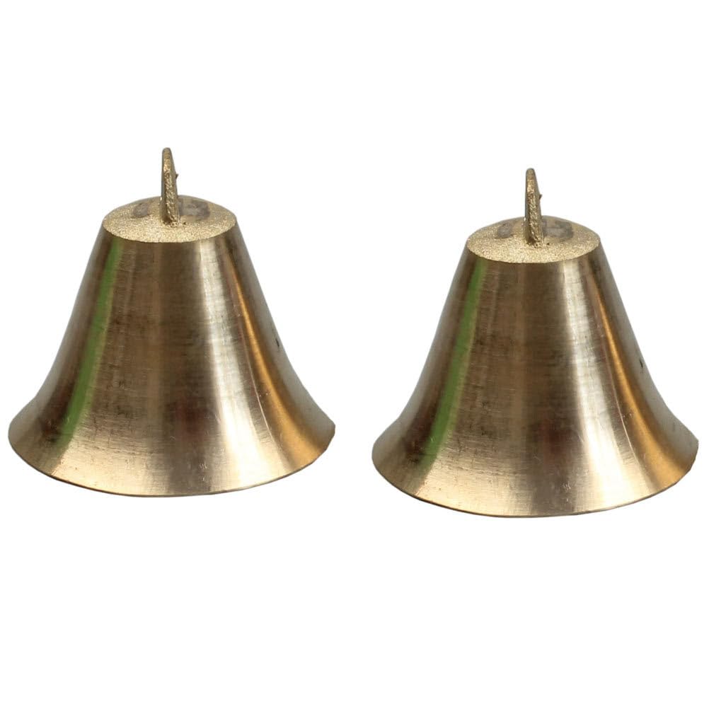 Toddmomy 2Pcs Copper Christmas Bells 2 Inch Hanging Bell Pendants for Wreaths Tree Decorations Diy Wind Chimes Festive Home Office Decor (Random)