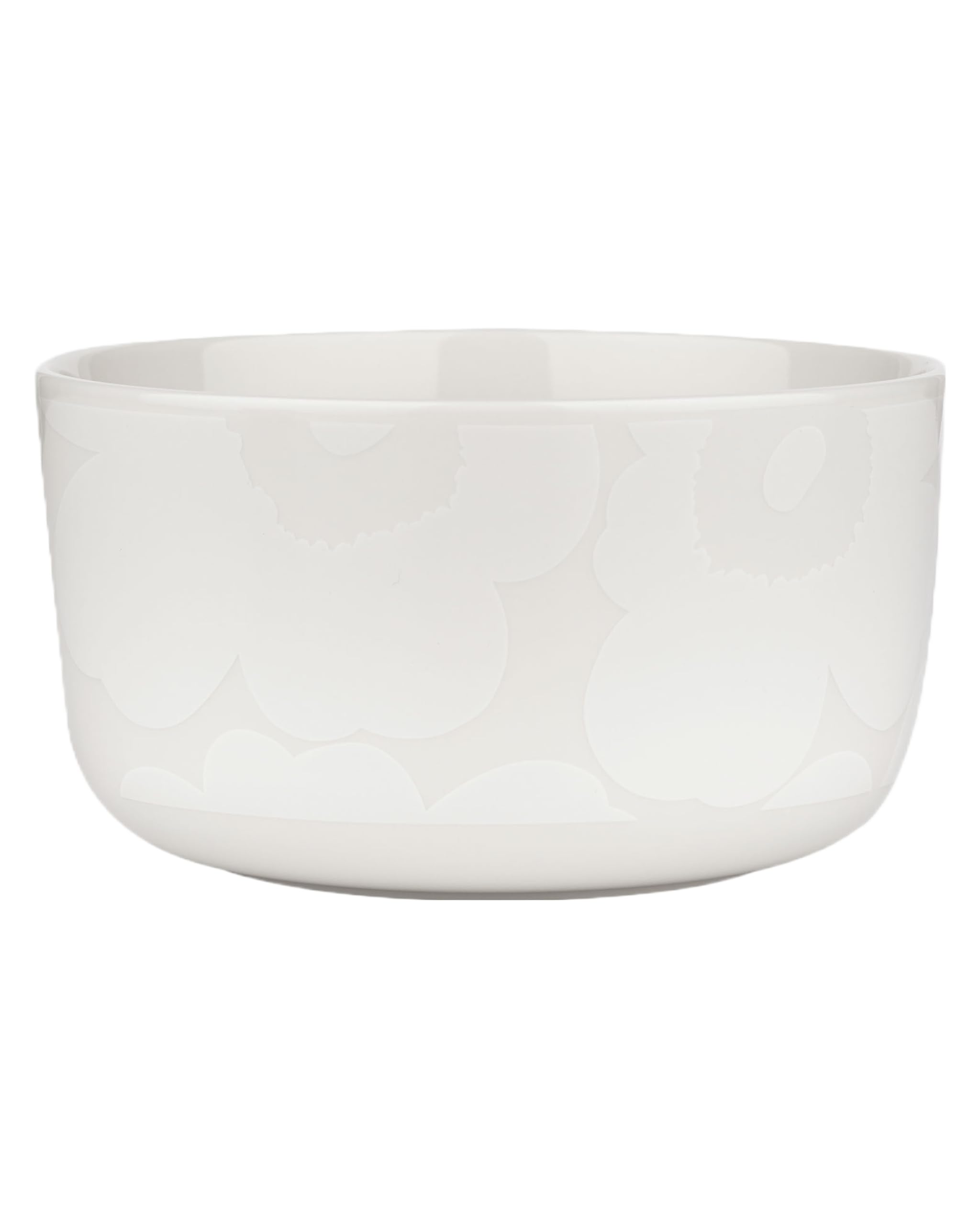Photo 1 of MARIMEKKO Oiva Unikko Medium Bowl — Refine Your Kitchen Décor with Our Iconic White Stoneware — Soup/Salad Serving Bowl — Dessert Bowls to Elevate Your Dining Experience (17.6 Oz)