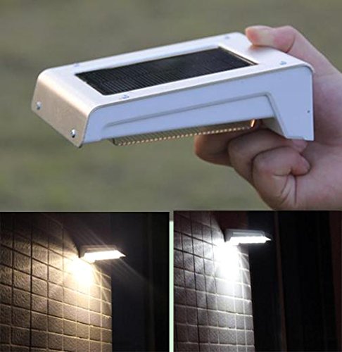 16 LED Waterproof Solar Powered Fence Post Light Motion Sensor Outdoor Garden Patio Path Wall Mount Gutter Fence Light Security Lamp Night Light (Warm White)
