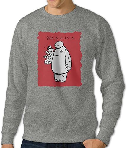 Men's Fist Bump Baymax Long Sleeve Crew Neck Pullover Jacket Ash US Size L