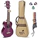 Hola! Music HM-121PP+ Deluxe Mahogany Soprano Ukulele Bundle with Aquila Strings, Padded Gig Bag, Strap and Picks - Purple