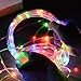 Solar Rope String Lights Waterproof 33ft 100 LED Copper Wire Outdoor Fairy String Light Solar Powered Christmas Decoration light Ambiance Lighting for Halloween Patio Garden Party Wedding(Multi-Color)