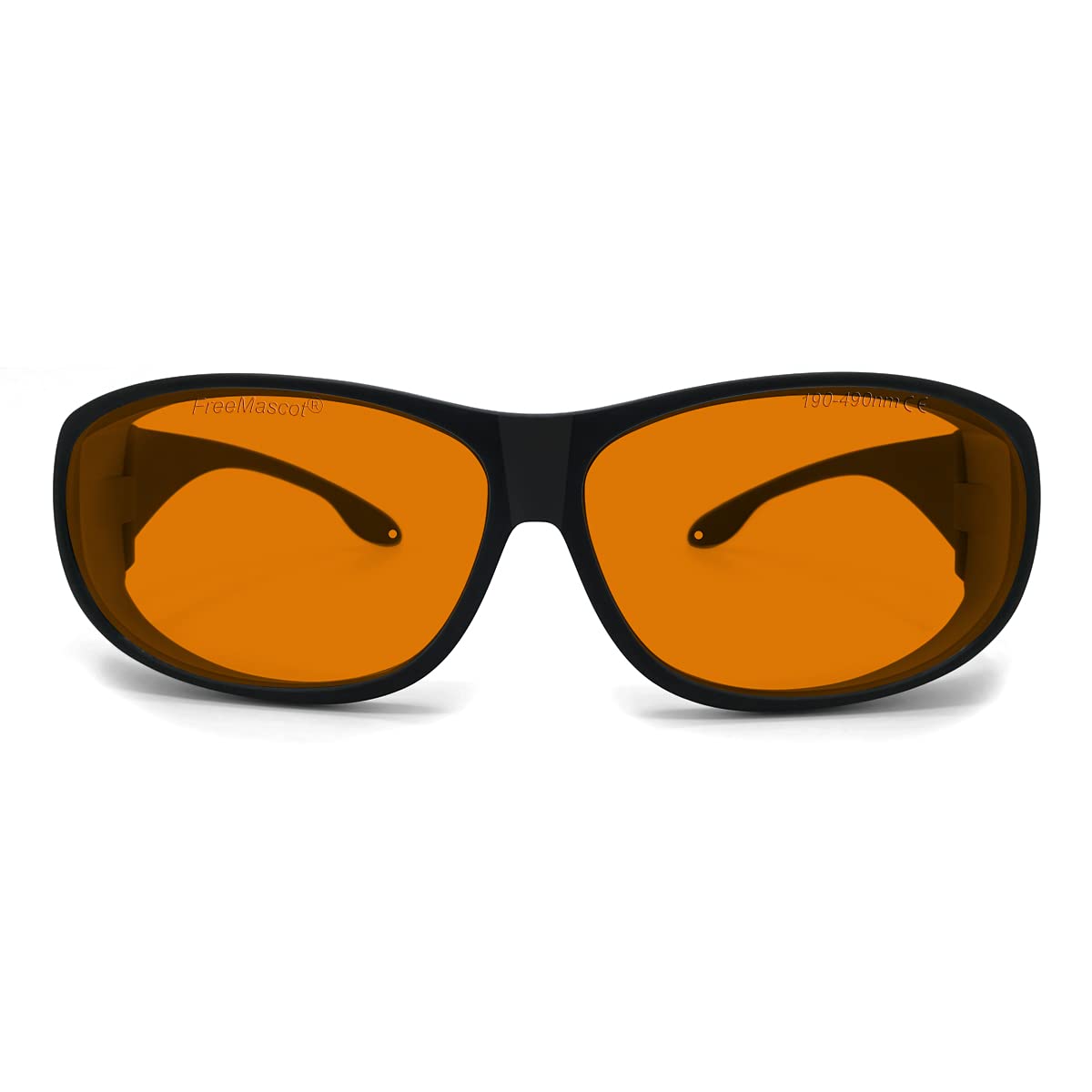 FREEMASCOT OD 6+ 190nm-490nm Wavelength UV light/Anti Blue Light Blocking Safety Glasses for 405nm, 445nm, 450nm,473nm Laser Light (Style 4)