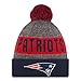 New Era Knit New England Patriots Blue On Field Sideline Winter Stocking Beanie Pom Hat Cap 2015