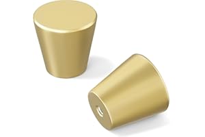 homdiy 10 Pack Gold Knobs Brushed Brass Cabinet Knobs Small Drawer Pulls Round Gold Kitchen Cabinet Hardware