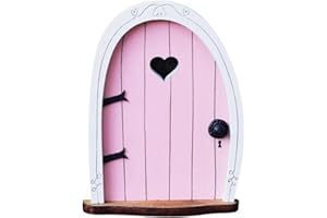 Czhotg Pink Streak Mini Fairy Garden Door for Tree, 3D Miniature Fairy Door for Fairytale Tiny House Doors, Bonsai Terrarium Micro Landscape Decoration Accessories Garden Miniatures, Decorations