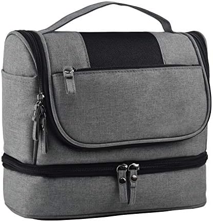 AMJ Toiletry Travel Bag for Women & Men Waterproof Hanging Toiletry Bag Multifunction Portable Cosmetic Bag Oxford Fabric Makeup Organizing Large Grey