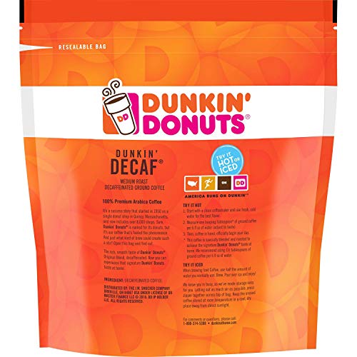 Dunkin' Donuts Original Blend Decaffeinated Ground Coffee (45 oz