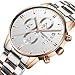 NIBOSI Men's Watches Luxury Fashion Casual Dress Chronograph Waterproof Military Quartz Wristwatches for Men Stainless Steel Band