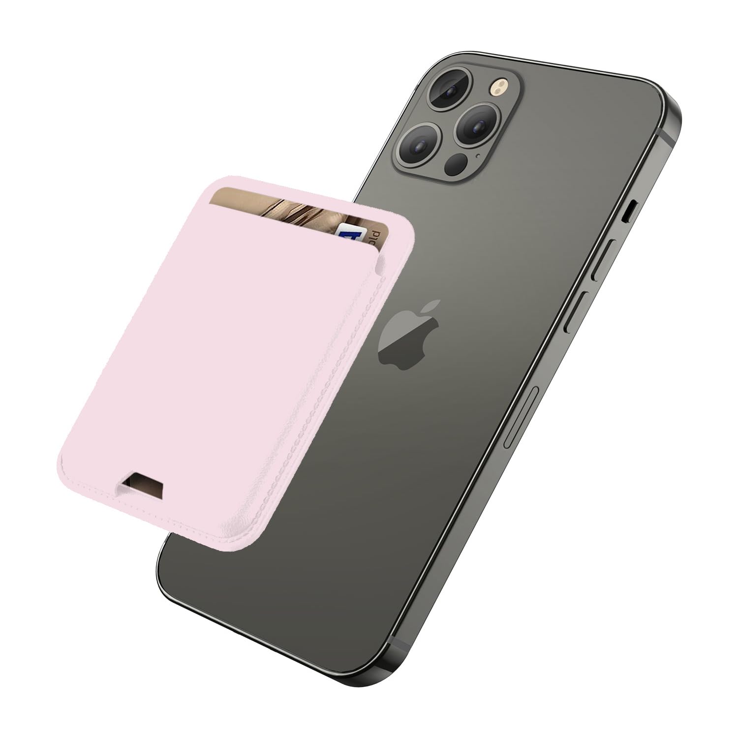Photo 1 of iLodn Magnetic Wallet Compatible with MagSafe for iPhone 17 16 15 14 13 12 Pro Max Air Plus Model, Mag 3 Safe Card Holder Stick on Accessories for Cell Phone & Case, Light Pink