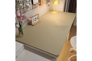 RHPBSF Leather Desk Pad Protector, Office Desk Mat, Large Mouse Pad, Non-Slip PU Leather Desk Blotter, Laptop Desk Pad, Waterproof Desk Writing Pad for Office and Home (Beige, 47.2 * 15.7)