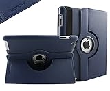 SANOXY¨ 360 Degree Rotating iPad 2 Case (Navy Blue): Folio Convertible Cover Multi-angle Vertical and Horizontal Stand with Smart On/Off for the Apple iPad2