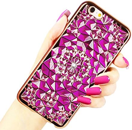 iPhone 6 Case,iPhone 6S Case,admon Luxury Sparkle 3D Bling Diamond Glitter Flexible Soft Rubber TPU Protective Case Cover(Purple)