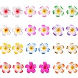 Mudder 24 Pieces Hawaiian Plumeria Flower Hair Foam Hawaii Hair Clips (2.75 Inch)