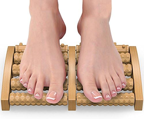 Trebisky Wooden Dual Foot Massager and Roller – Relieve Plantar Fasciitis, Heel & Foot Arch Pain - Stress Relief - Acupressure/ Reflexology Tool - Perfect Gift (Standard)