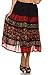 Sakkas Layla Adjustable Waist Batik Tiered Mid-Length Skirt