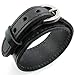 KONOV Mens Womens Leather Bracelet, Punk Rock Bangle, Fit 7-9 inch Adjustable, Black