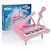 TaiToy Mini Keyboard Piano Toy for Toddlers with Karaoke Microphone and Bonus Ebook, Electric Baby Grand Piano, Music Instruments for Kids, Musical Toddler Girl Toys Gifts for Age 1, 2, 3, 4, 5, Pink