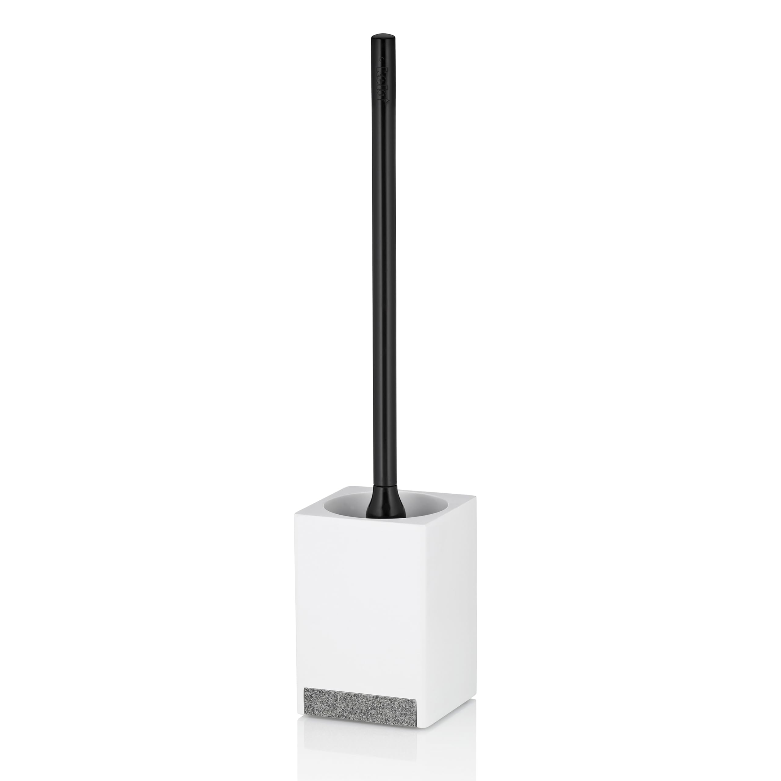 kela Toilet Brush Set, Bathroom Brush with Holder, Polyresin, White, 9.5x9.5x45.5cm