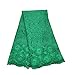 KENLACE 5 Yards/Lot African Lace Fabric Swiss Voile Lace Emboridery French Mesh Lace Fabric Material (Green)