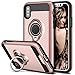Vofolen Case for iPhone X iPhone Xs Case Ring Holder Rotational Kickstand Hybrid Shield Heavy Duty Armor Dual Layer Protective Hard Shell Rugged Bumper Cover Case for iPhone X XS 10 10S (Rose Gold)