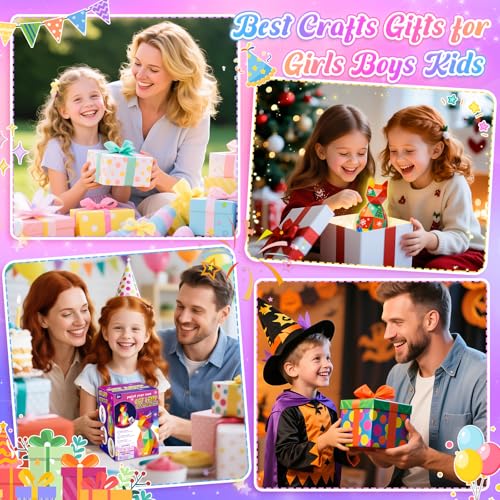 Dikence Painting Your Own Cat Lamp Toys DIY 3D Night Light Arts and Crafts Kits for Kids with Painting Accessories - Best Boys Girls Birthday Presents Gifts