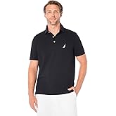 Nautica Men's Short Sleeve Solid Stretch Cotton Pique Polo Shirt