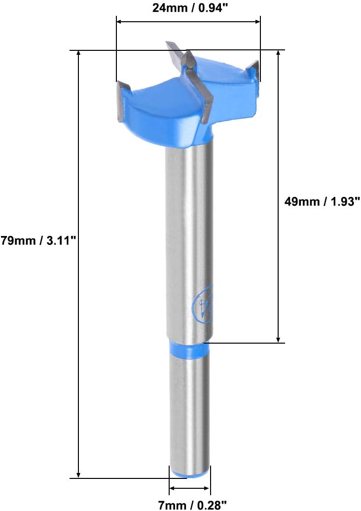 Sourcingmap Forstner Drill Bits 24mm, Tungsten Carbide Wood Hole Saw Auger Opener - Image 3