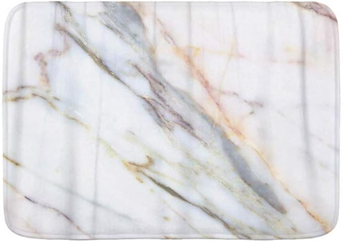 AoLismini Badematte Badezimmerteppiche, braune abstrakte Marmor