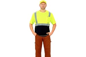 AYKRM Safety T Shirt Reflective High Visibility hi vis Long Sleeve T Shirt (XS-6XL)