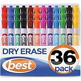 Best Dry Erase Markers (BULK SET OF 36!) in Assorted Colors - Usable on any Whiteboard Surface - Fine Point White Board Pens in 12 Different Colors - Including Black, Neon, Red, Green, Blue, & More