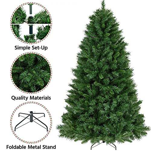 Yaheetech 6ft Green Unlit 'Feel Real' Newberry Spruce Hinged Artificial