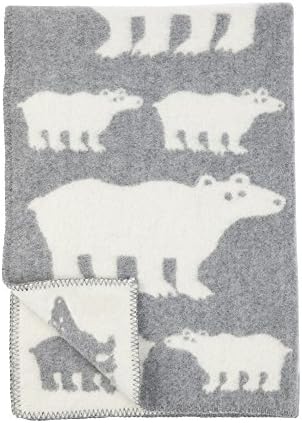 Klippan Polar Bear Wool Plaid 130 x 180 cm Throw Blanket