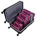 Homdox 4 Piece Set Packing Cubes with Laundry Bag (Honeycomb Fabric Rose Red)