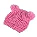 Clearance! Nation Cute Baby Kids Girl Boy Dual Balls Warm Winter Crochet Knitted Cap Hat Beanie Caps (Pink)