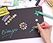 Bianyo Black Construction Sketch Paper Pad - 9''x12''- Drawing Notebook for Adults & Kids with Markers, Glitter, Neon, Metallic Pen, Graphite Pencils