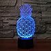 Pineapple 3D Illusion Lamp LED Pineapple Night Light for Living Bedroom Decor 16 Colors Changing USB Charging/Battery Powered Ananas Desk Table Lamp for Party Supplies Birthday Gift Toys for Kid