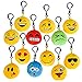 Plush Toy Emoji Keychain - 24 Pieces, in 12 Different Faces - Great Prize, Party Favor, for Boys and Girls – by Kidsco