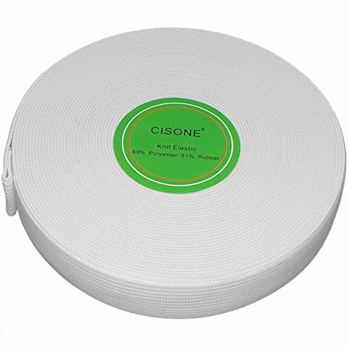 Knit Elastic 3/4 Inch Wide White Heavy Stretch High Elasticity Knit Elastic Band 10 Yards - Thumbnail 5