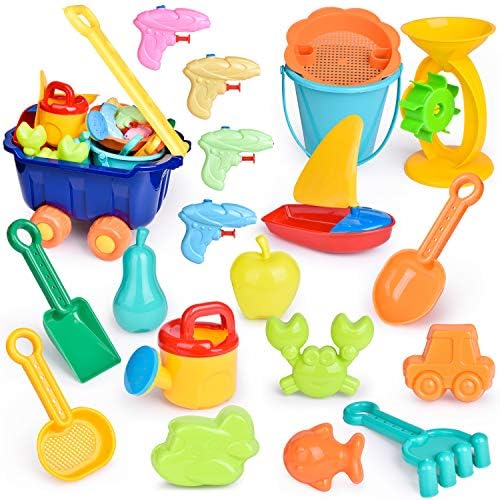 Fun Little Toys Beach Toys For Kids Set, Outdoor Toys For Kids, Summer Fun Sand Toys And Sandbox Toys, 20 Pieces