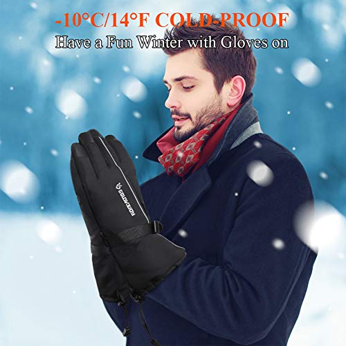 image for KNGUVTH KNGVUTH Ski Gloves, Mens Winter Gloves Waterproof Touch Screen