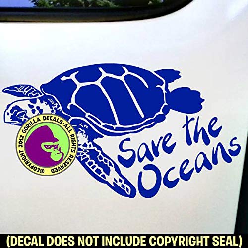 SAVE THE OCEANS - SEA TURTLE Ocean Vinyl Decal Sticker A - Thumbnail 4