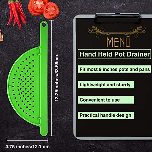 3 Pieces Pot Drainer with Handle Hand Held Pan Pot Strainer Plastic Pot