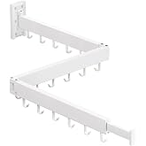 Clothes Drying Rack Wall Mounted,Drying Rack Clothing,Laundry Drying Rack Wall Mount,Collapsible Drying Racks for Laundry,Retractable,Foldable,Clothes Hanger Rack,Clothes Dryer Rack,White Color