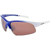 Maxx Domain Golf Sport Riding Sunglasses White Blue Frame with High Definition Amber Lens