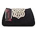 Fawziya Heart Shaped Clutch Velvet Evening Bags And Clutches For Women-Black