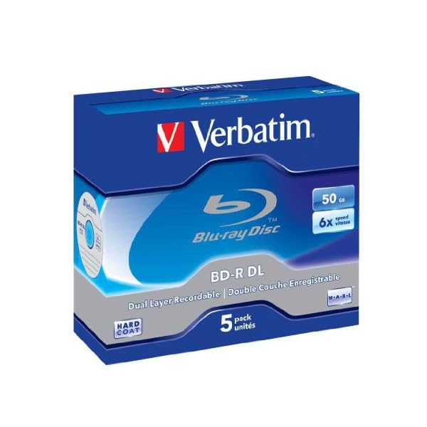 Verbatim BD-R Dual Layer Blu-ray Rohlinge 50 GB, Blu-ray-Disc mit 6-facher Schreibgeschwindigkeit, mit Kratzschutz, 5er-Pack Jewel Case, Blu-ray-Disks für Video- und Audiodateien – Bild 4