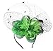 Coolwife Fascinator Hats Pillbox Hat British Bowler Hat Flower Veil Wedding Hat Tea Party Hat (B Green)