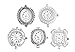 Souarts Mixed Quartz Watches Faces Decorative Pattern Pack of 5pcs